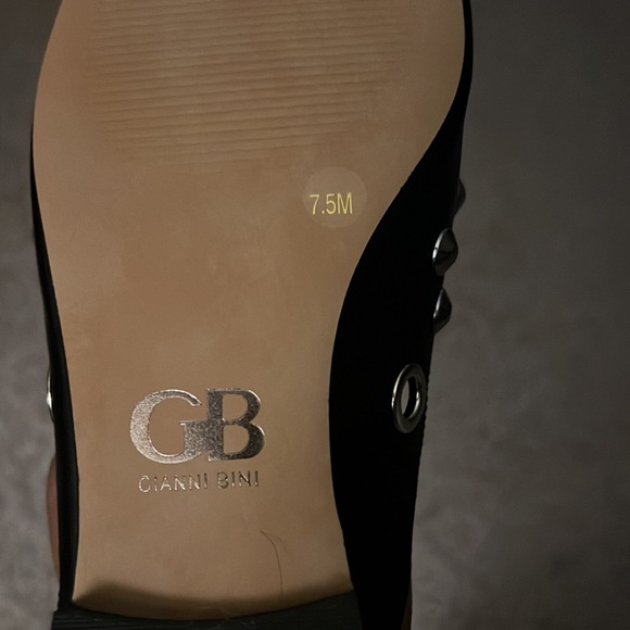 Gianni Bini Leather Studded Mules - Picture 4 of 6